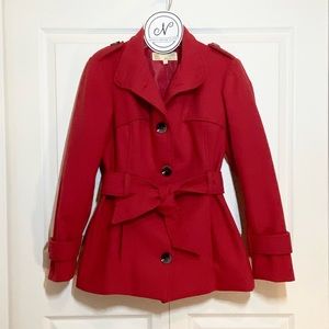 SPAGHETTI &Co Women’s Belted Blazer Single Breasted Coat Red Size 5